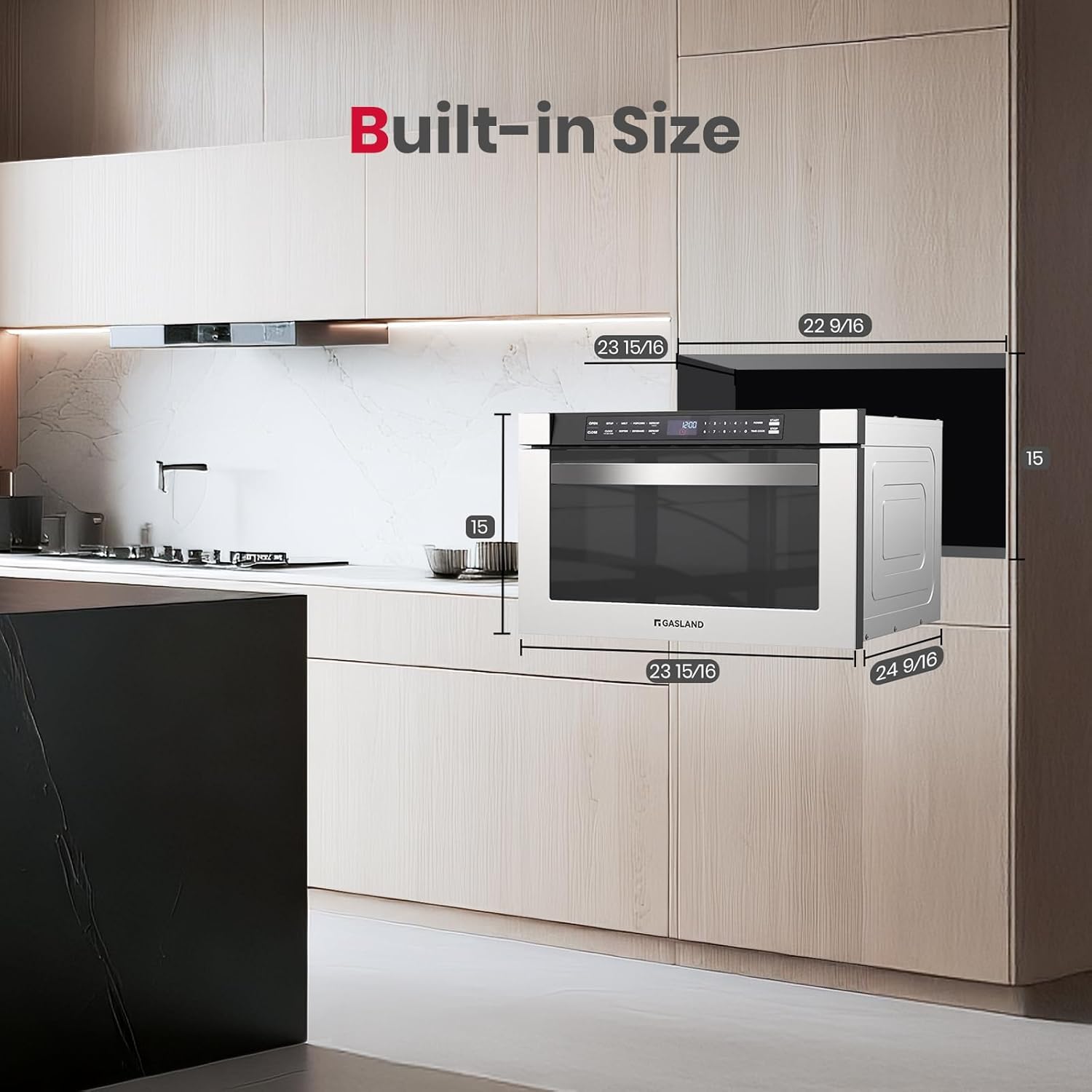 GASLAND 1.2 cu. ft. Microwave Drawer 24 Inch, 24 Inch Gas Wall Oven, Pro GS606DB Natural Gas Wall Oven