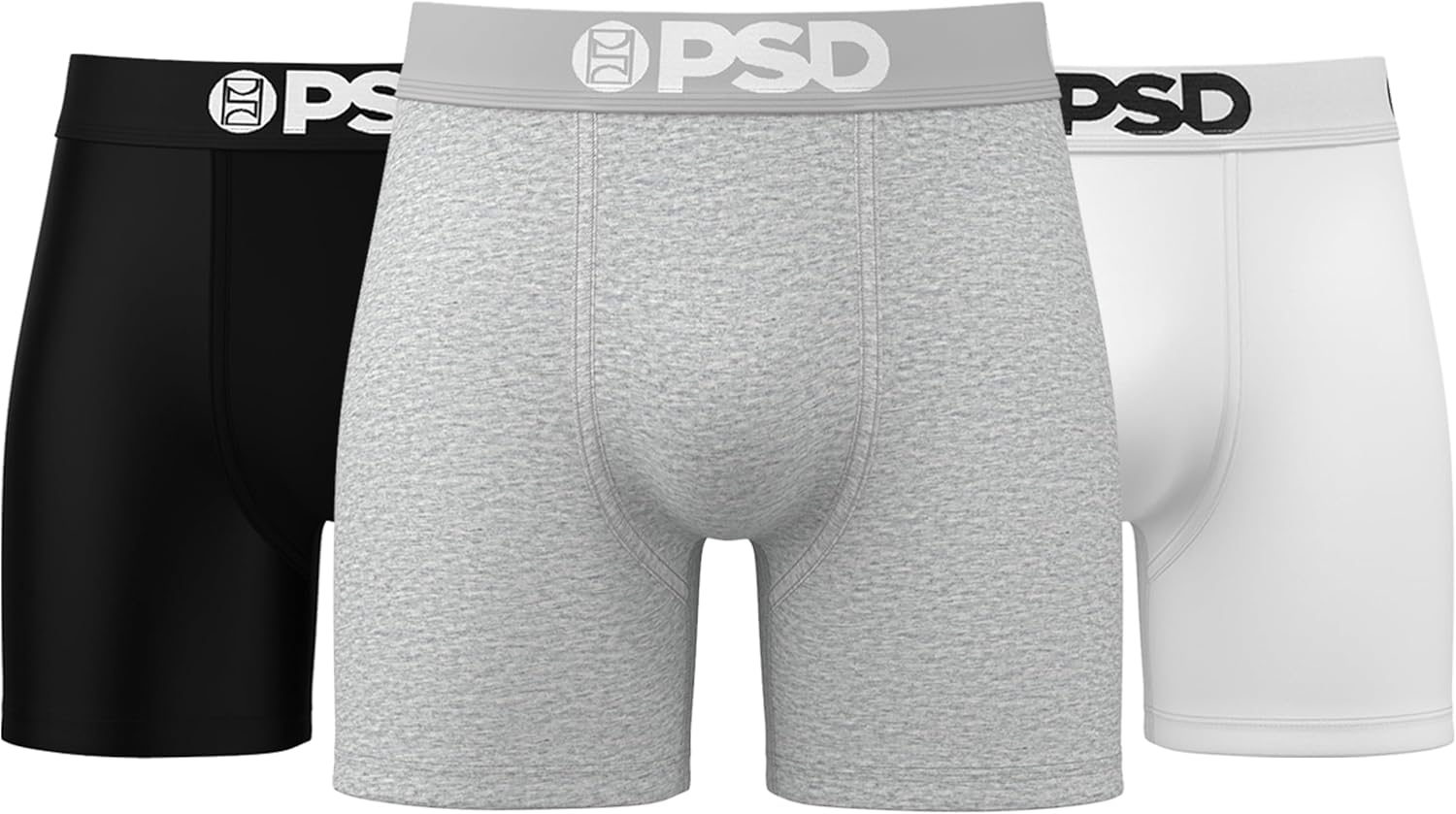 PSD men's mid-length boxer briefs with moisture-wicking fabric