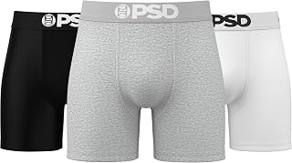PSD Mens Underwear Mid Length Core Standard Boxer Briefs, Packs & Singles