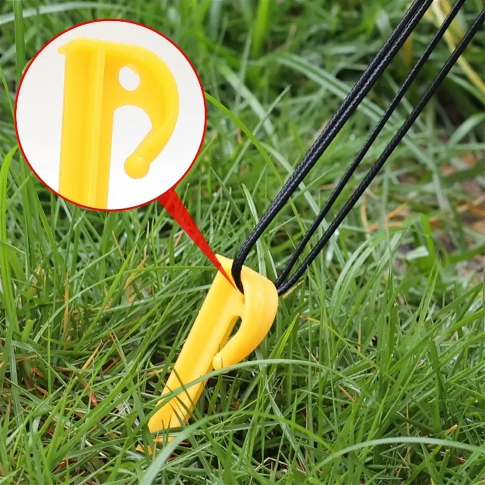 Lot de 100 piquets Tente en Plastique Spirale, Robustes et Pratiques, for Le Camping pour Tente(Orange)