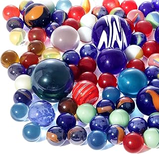 SallyFashion 85PCS Glass Marbles for Kids, with Drawstring Bag, Assorted Sizes for Party Favor Stocking Stuffer, Board Game, Planet Theme-picture-21