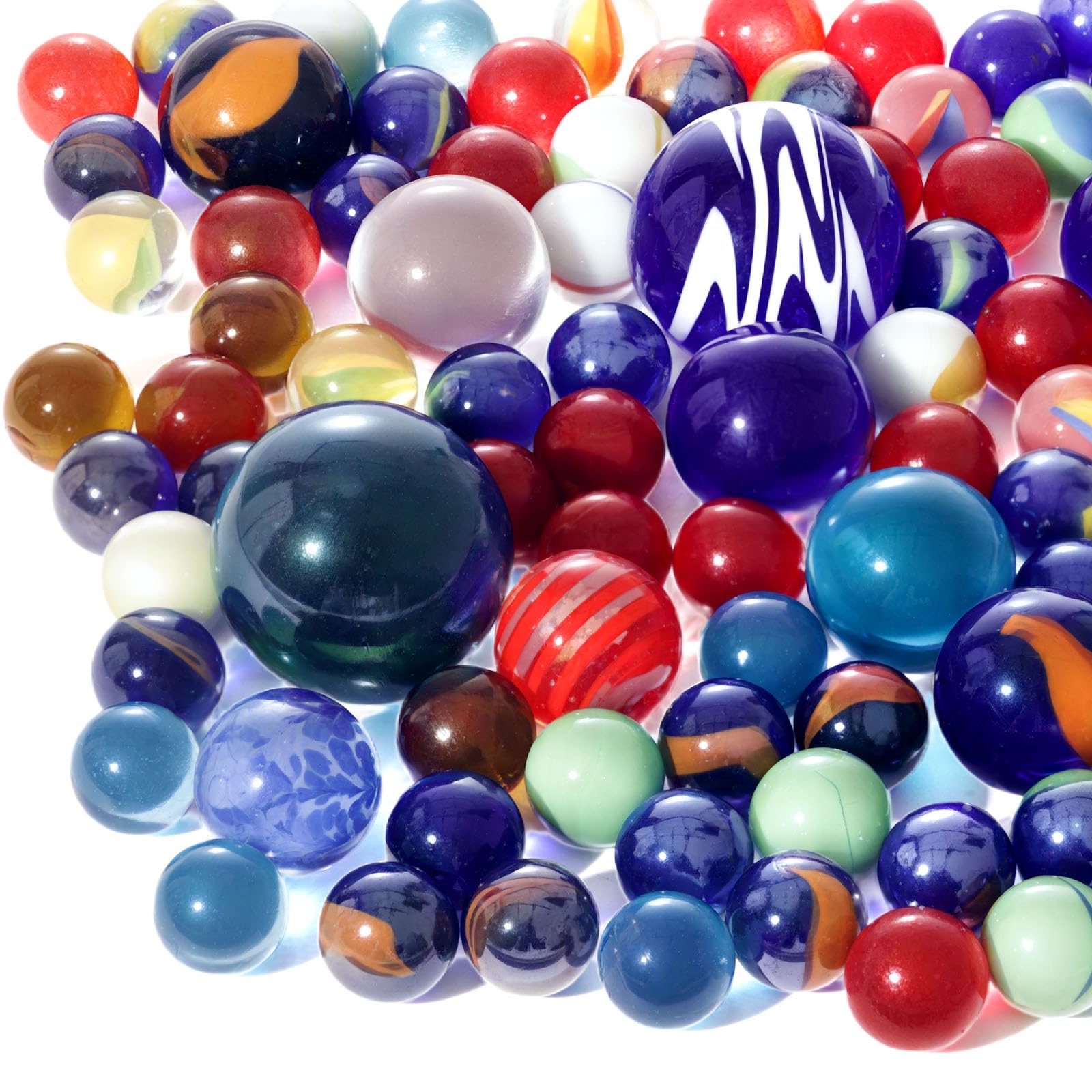 SallyFashion 85PCS Glass Marbles for Kids, with Drawstring Bag, Assorted Sizes for Party Favor Stocking Stuffer, Board Game, Planet Theme