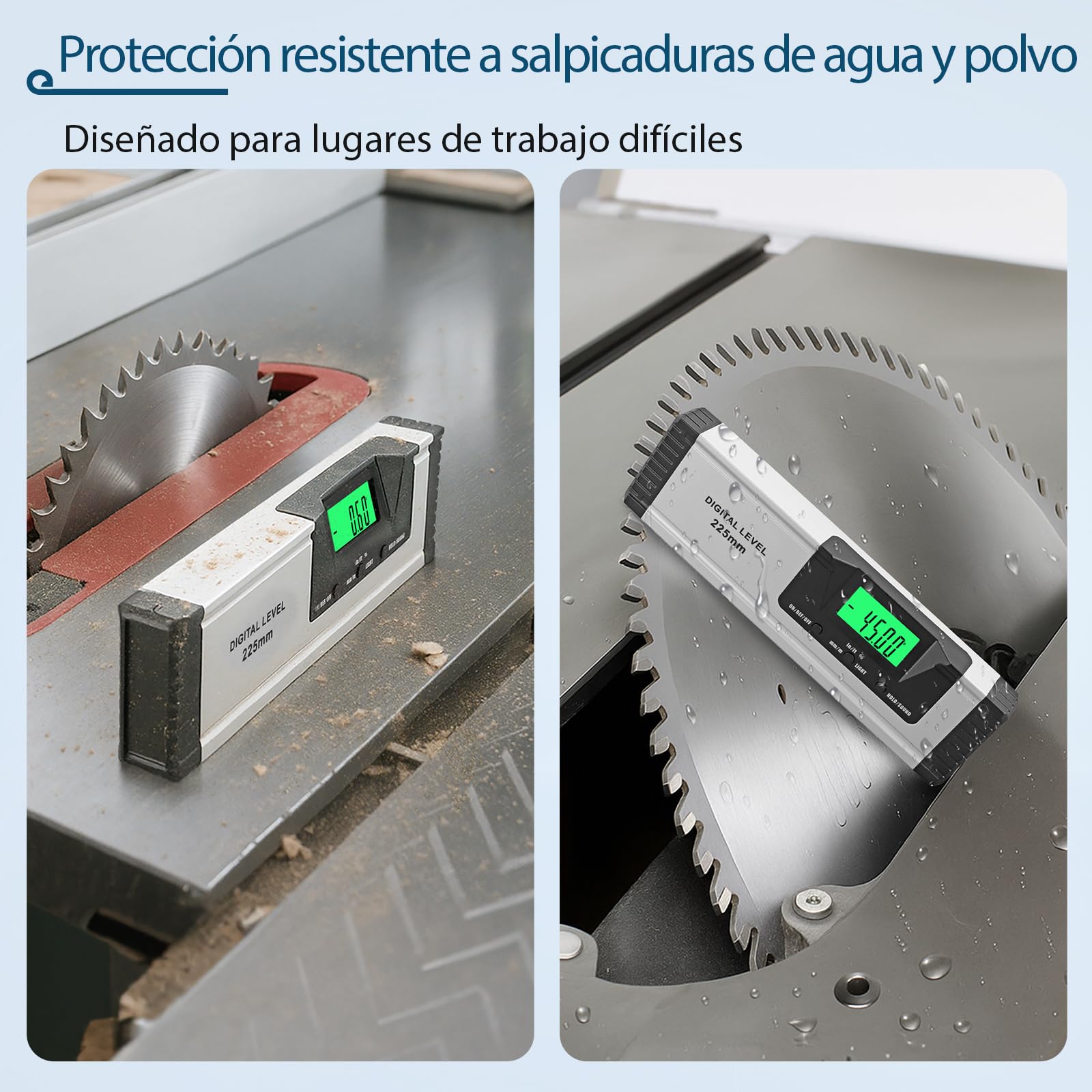 Nivel magnético digital e inclinómetro de 225 mm con indicador de audio de alta precisión ± 0,1°, imanes de neodimio fuertes, pantalla LCD, para construcción, soldadura de metal, alineación