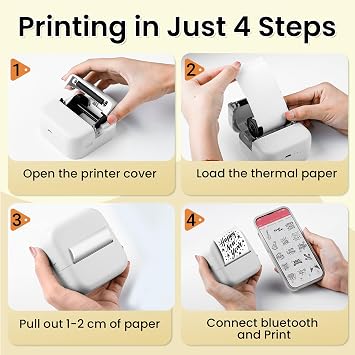 Print Pods Mini Sticker Printer, Sticker Printer, Mini Printer for Study Notes, DIY, To-do List, Mini Thermal Printer Compatible with iOS & Android, M02L Print Pods Mini Printer for Students