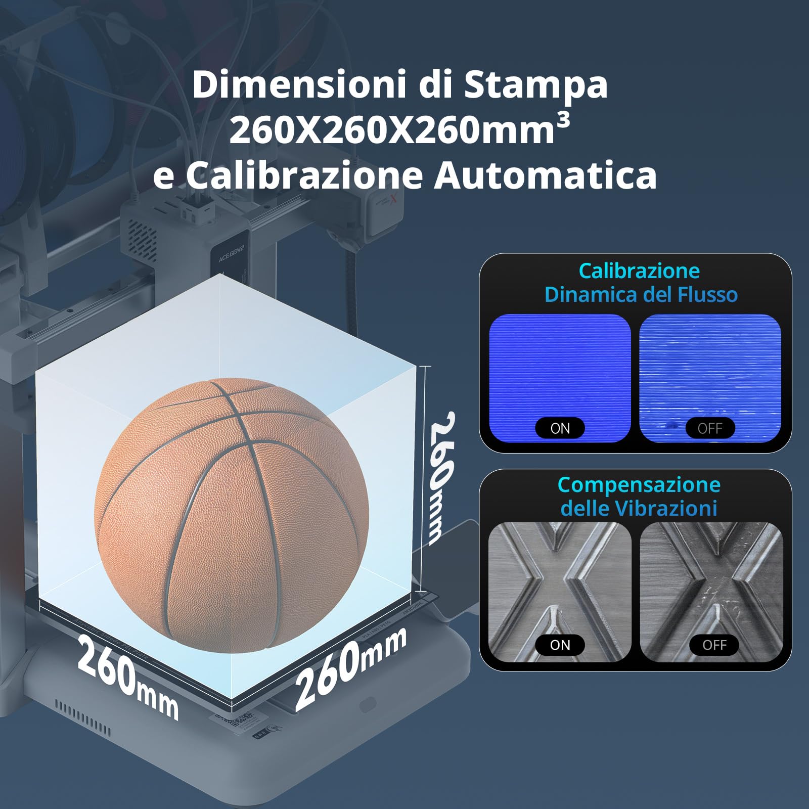 Anycubic Kobra X Stampante 3D, Stampa a 4 Colori, Fino a 19 Colori, Risparmio di Materiale Doppio, Stampa ad Alta Velocità a 600 mm/s, Ugello a 300 °C, per Piccole Imprese e Studi, 260 x 260 x 260 mm