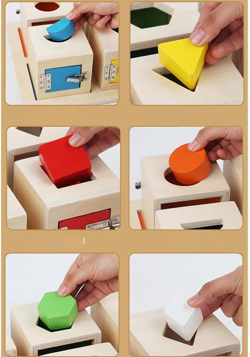 Wooden Lock Box Toy Developmental Toy Busy Board for Preschool Children