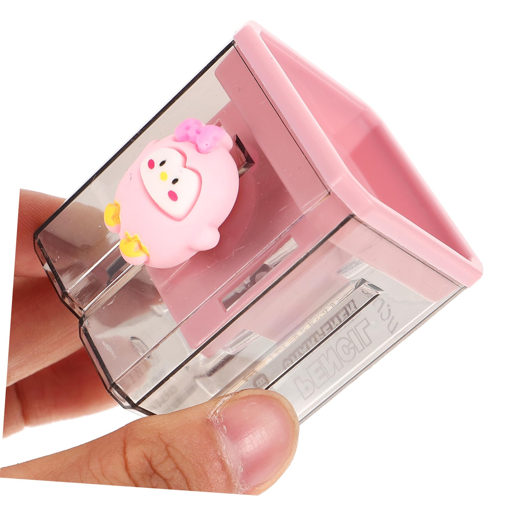Taille-crayons Portables Double Trou, Lot De 2 En Plastique, Motifs Ours Et Pingouin, Maison Et L'école, 4.8x4cm