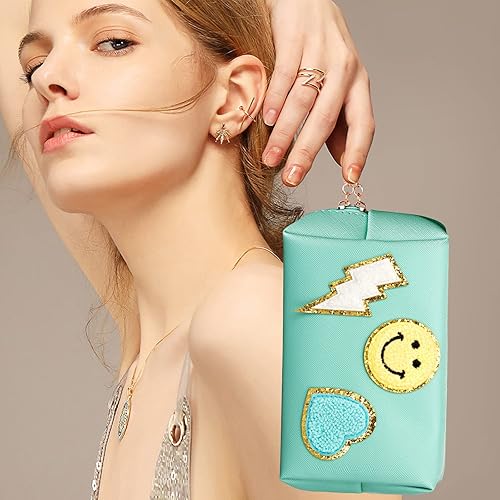 Miniatura 7 de AgoKud Preppy - Bolsa de maquillaje de piel sintética, impermeable, portátil, bolsa de cosméticos, almacenamiento de uso diario, organizador de