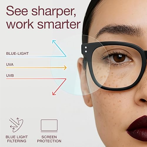 Miniatura 4 de miyya Gafas de lectura con estilo para mujeres, gafas de tramposo, lectores de luz azul sobredimensionados, gafas de moda, Negro