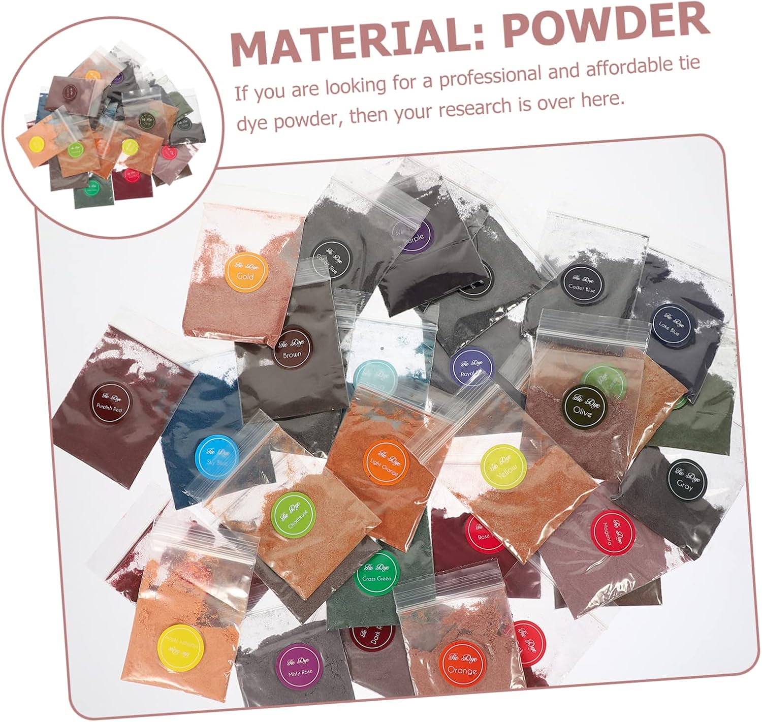 Gadpiparty 32Bags Color Tie Dye Powder Kit for DIY Shirts for Parties and Festivals for Adults Great Family Entertainment Fun Crafting Supplies