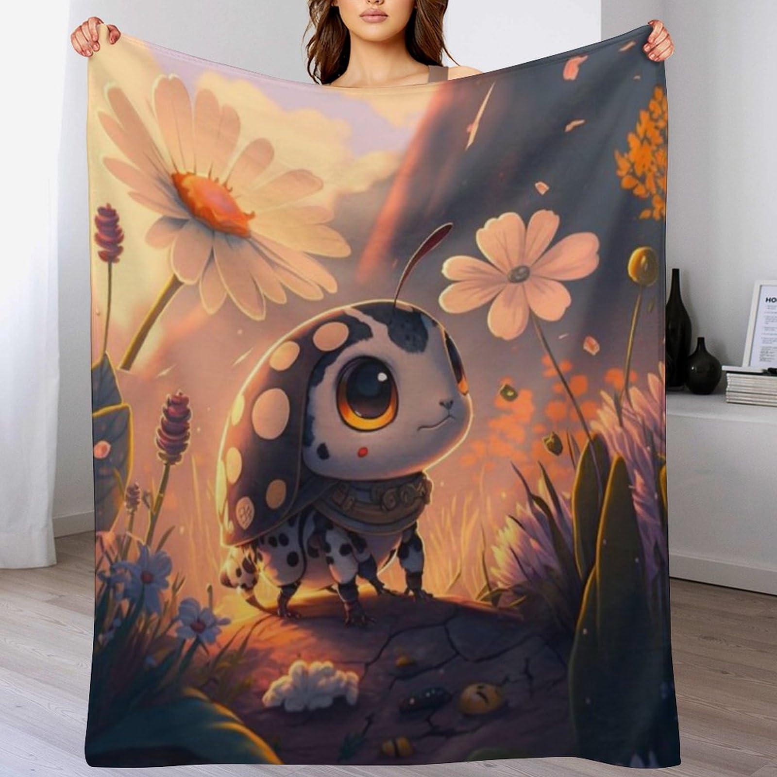 Couverture polaire coccinelle anti-froid pour canapé-lit et nuits fraîches