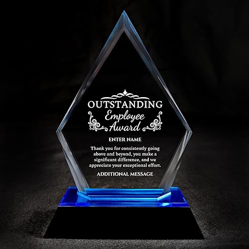 Miniatura 64 de Premio personalizado grabado con láser, diseño grabado con láser, agradecimiento, añade tu propio texto, incluye caja de regalo, premio al empleado