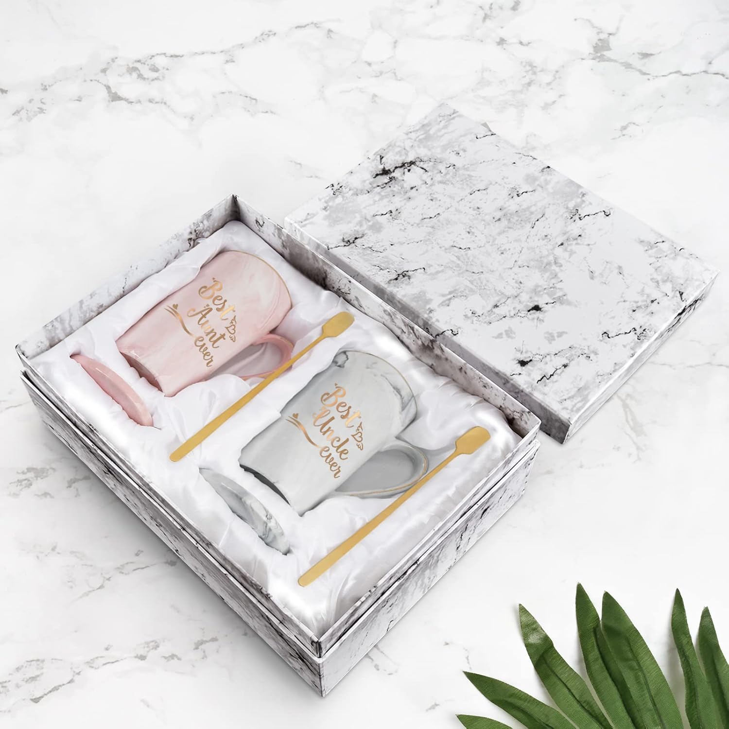 Cabtnca Aunt and Uncle Gift, Best Aunt Uncle Ever Mug, Birthday Christmas Mothers Day Father Day Gifts for Aunties & Uncles from Niece Nephew, 14Oz Pink&White - Image 7