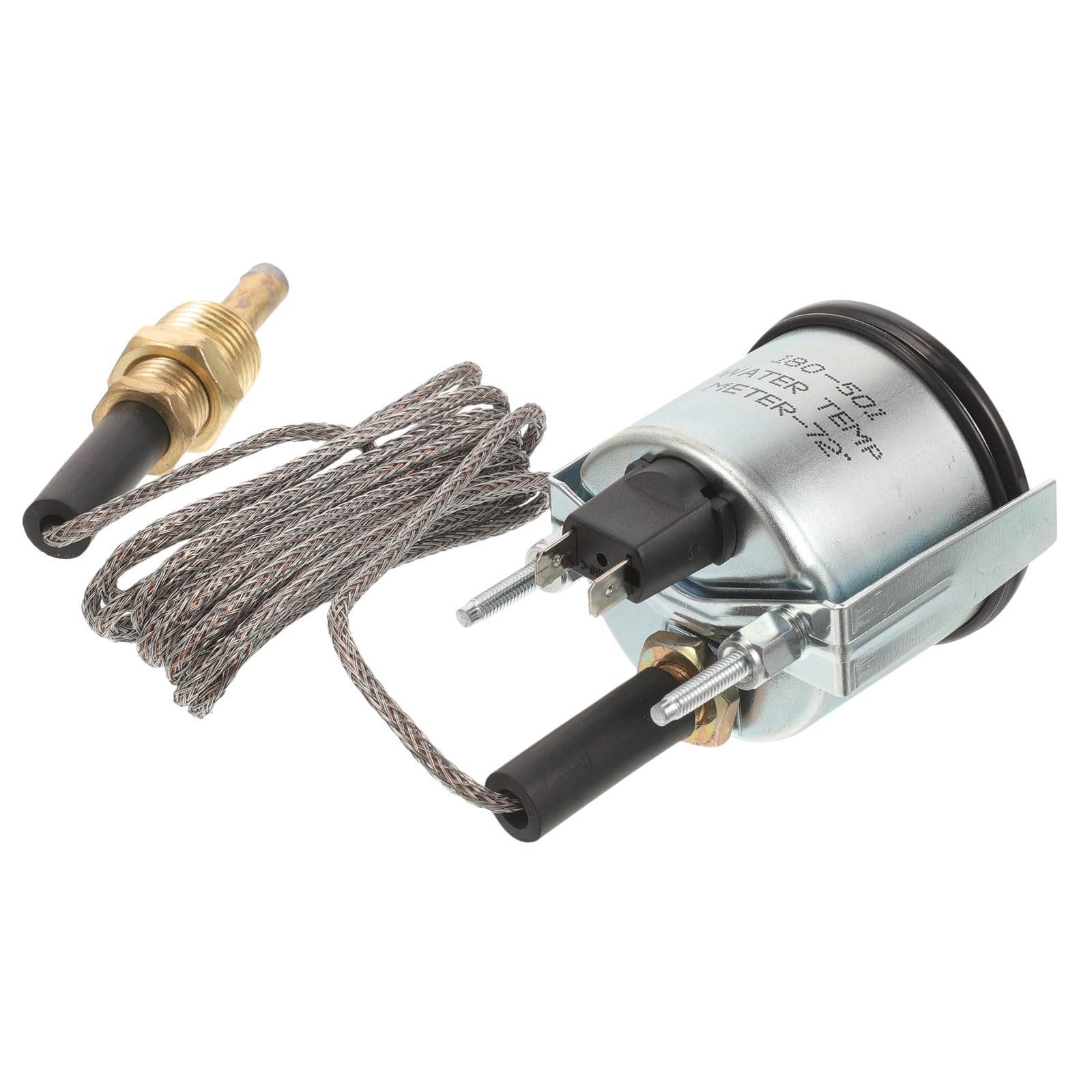 ibasenice Misuratore Temperatura Acqua Meccanico da 52mm con Sensore, Anello in Metallo Argento, Materiale Abs, per Auto e Veicoli, per Fai da Te e Protezione dal Surriscaldamento
