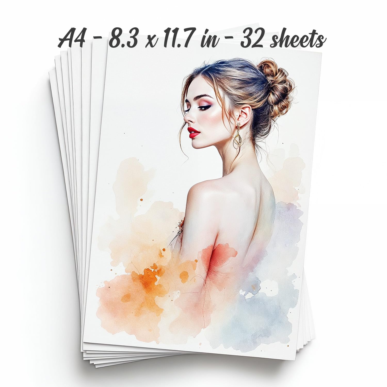 Watercolor Paper Pad, A4 Size, 140lb 300gsm, 100 Percent Cotton, 32 Sheets