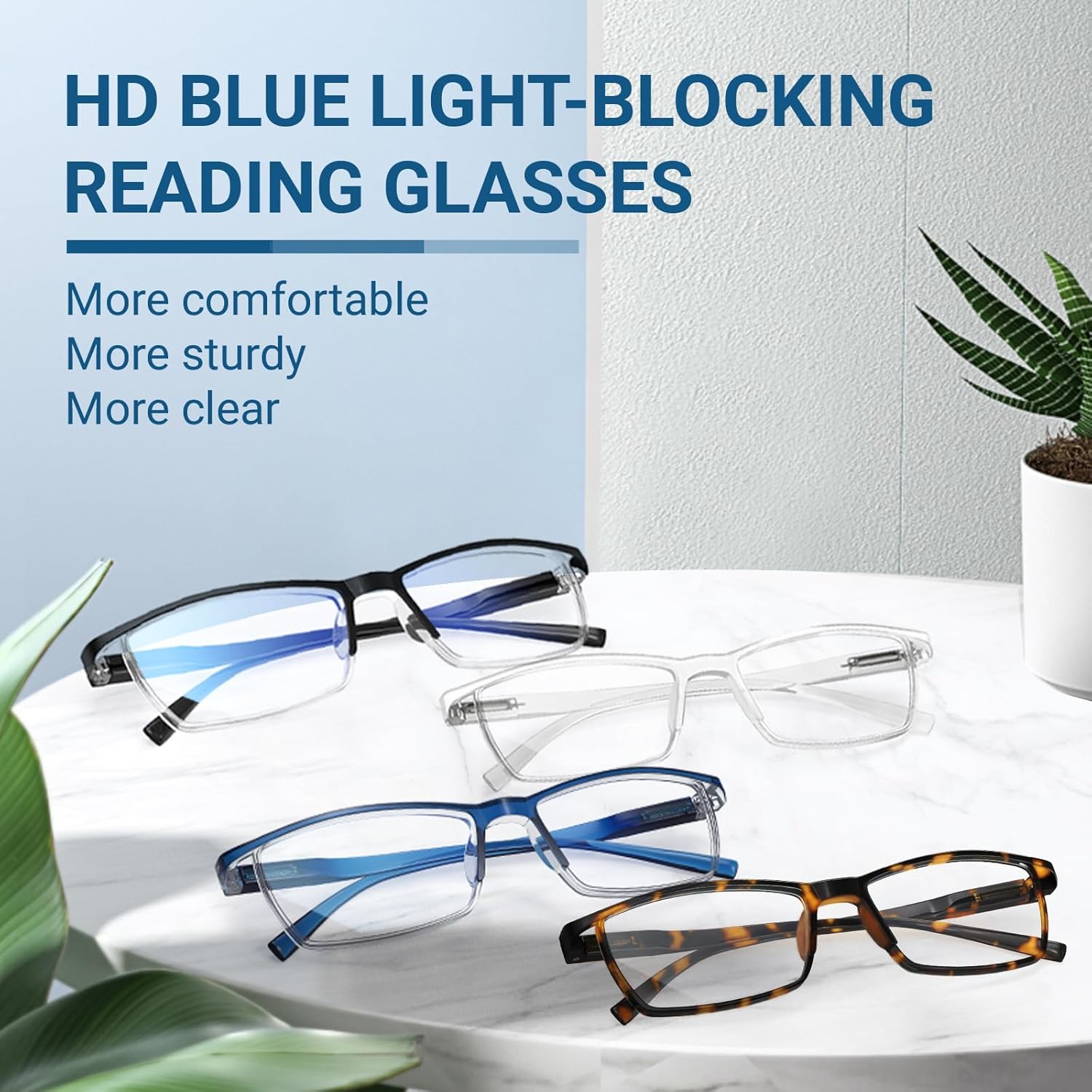 teraise fashion anti-blue light reading glasses men women computer reader mixcolor 2.25 x