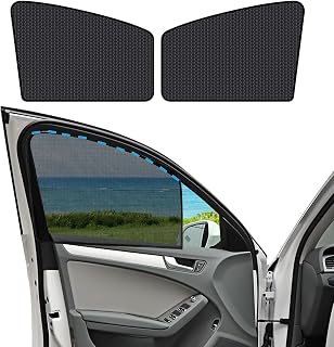 Car Side Window Sun Shades, Tinabless Universal Magnetic Window Shade for Blocks UV Rays | Protects Baby Kids and Pets, 100% Block Light for Breastfeeding, Taking a nap, Camping (Front Seat 2pcs)