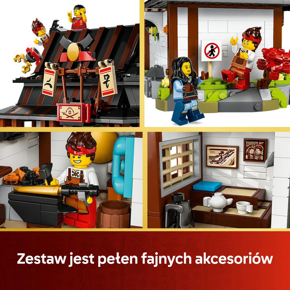 LEGO NINJAGO Kuźnia Cztery Bronie — 15-lecie 71858 | kuźnia ninja, model dla fana, prezent dla fana ninja 14+, edycja 15-lecia, 1259 elementów