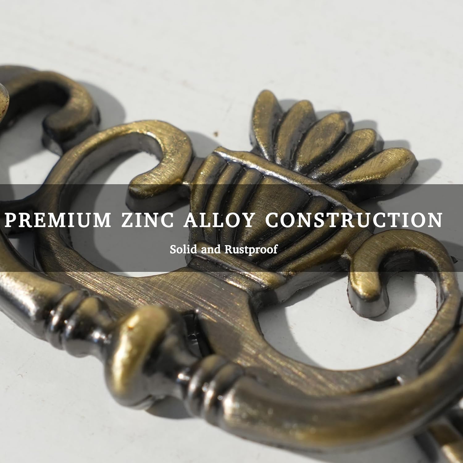 6 Pack Antique Brass Drop Bail Drawer Pulls, 2-1/2 Inch Hole Centers Vintage Cabinet Handles Decorative Furniture Hardware for Dresser, Cupboard, Wardrobe, and Drawer Restoration