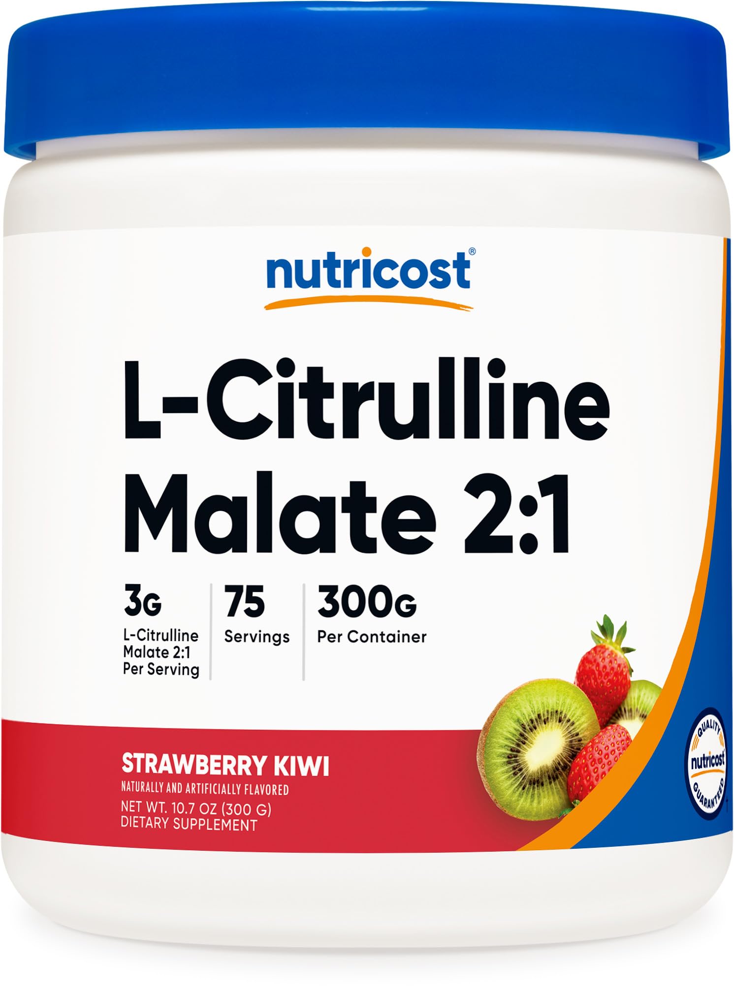 Nutricost L-Citrulline Malate 2:1 300g Strawberry Kiwi, 79 Servings (Strawberry Kiwi)