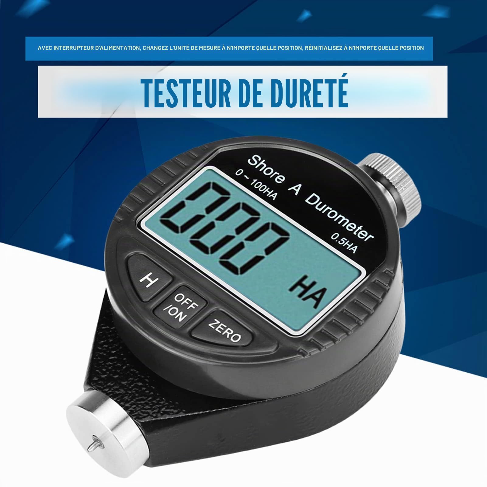 Durometro Digitale LCD Shore A 0-100HD per Test Gomma Plastica Leghe Metalliche