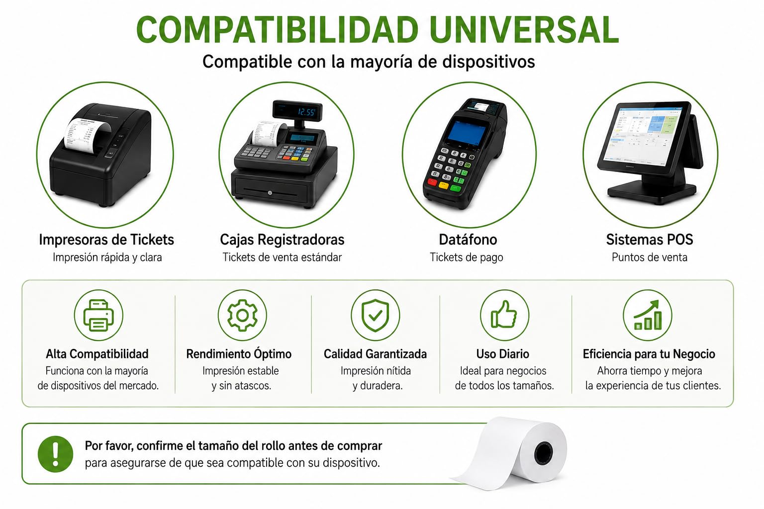 CIVELLO Papel Térmico para Tickets, Rollo de Papel TPV BPA Free, Compatible con Impresoras de Tickets, Caja Registradora, Datáfono y POS de 20 y 50 unidades (50, 80x60mm)
