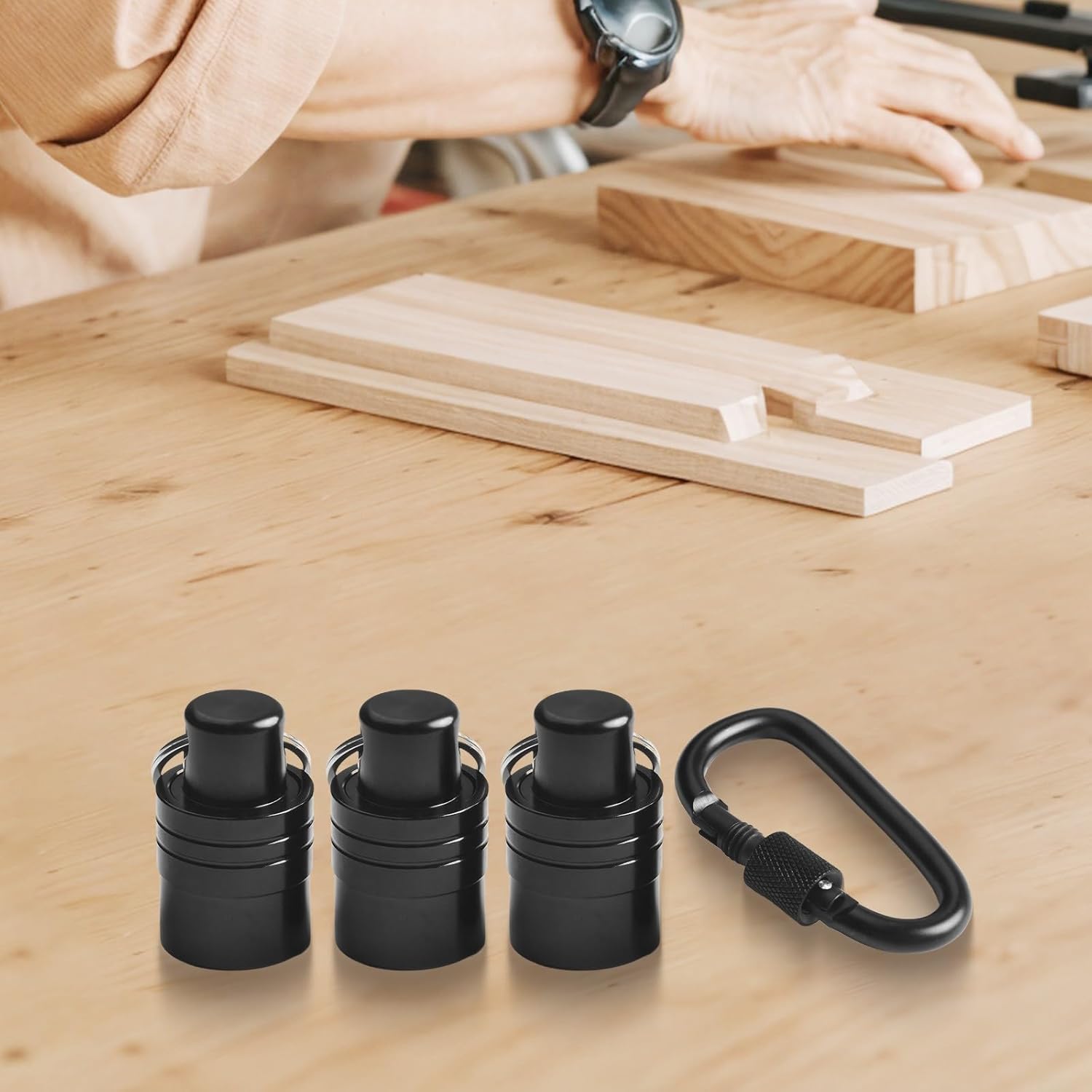 For SDS Shank Bit Holder 3-Pack, Quick Change Extension Bar and Drill Bit Storage Keychain, Aluminum Alloy Screwdriver Bit Adapter with Carabiner for Workshop