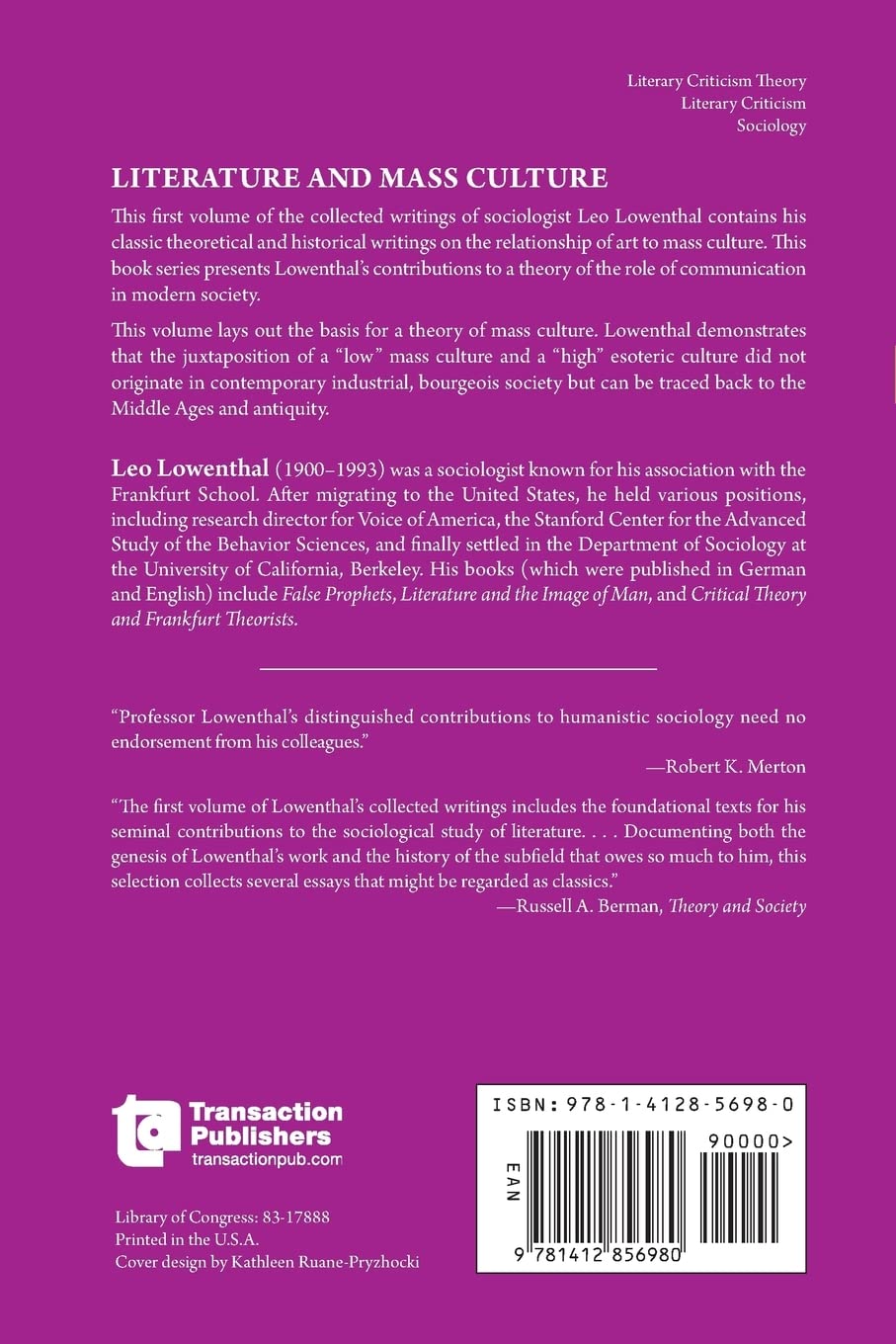 Literature and Mass Culture: Volume 1, Communication in Society