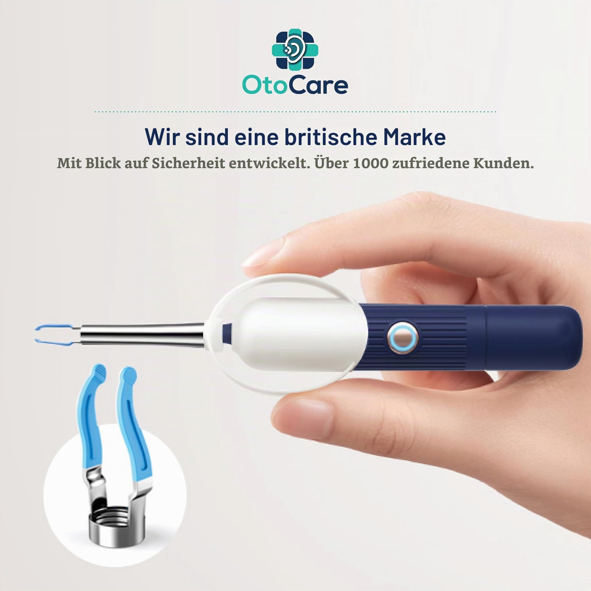 Flexibles Ohrenreinigungs-Set mit Aufsätzen – Silikon Ohrreiniger mit Pinzette, Löffel und hygienischem Reiseetui (White)