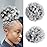 Yinmei Baibian Grey Afro Puff Drawstring Ponytail Hair Extensions Kinky Curly Puffs Hairpieces Synthetic Short Bun Hair Extensions Updo Hair for Black Women Girls (Black/Gray)