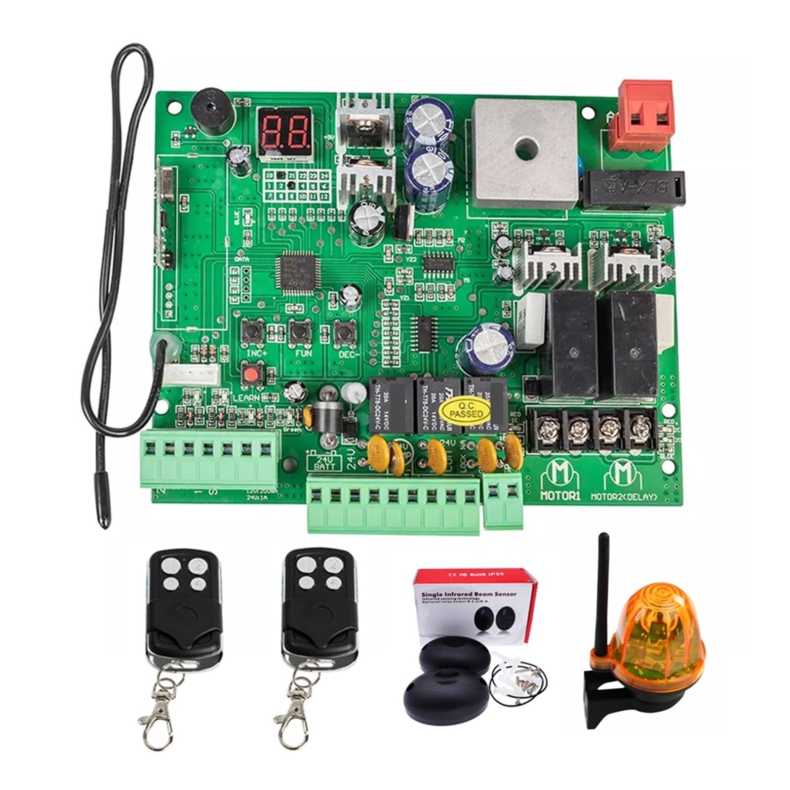 Elektrischer TüRöFfner, 12V/24V-Platine for automatische Doppelarm-Schwenktoröffner-Steuerplatine, intelligentes Kontrollzentrumssystem, Austausch der Beschläge(KIT)