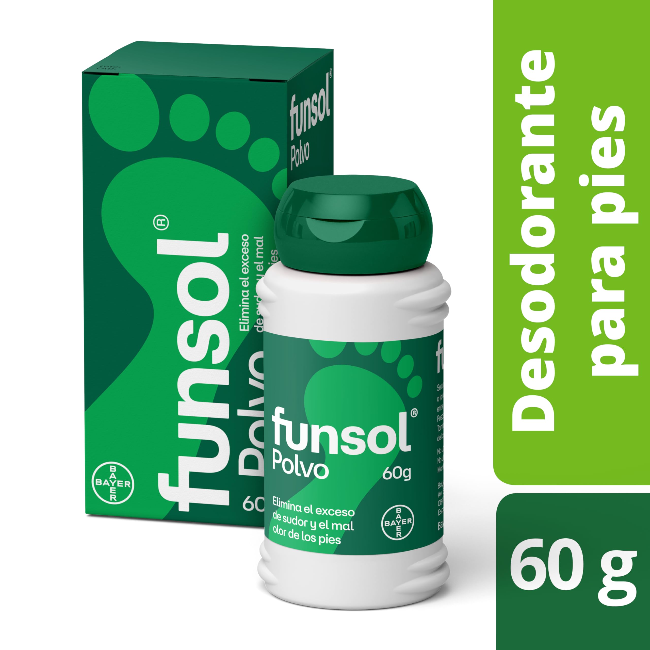 Funsol Desodorante para Pies en Polvo 60 g Reduce Sudor Excesivo Elimina Mal Olor