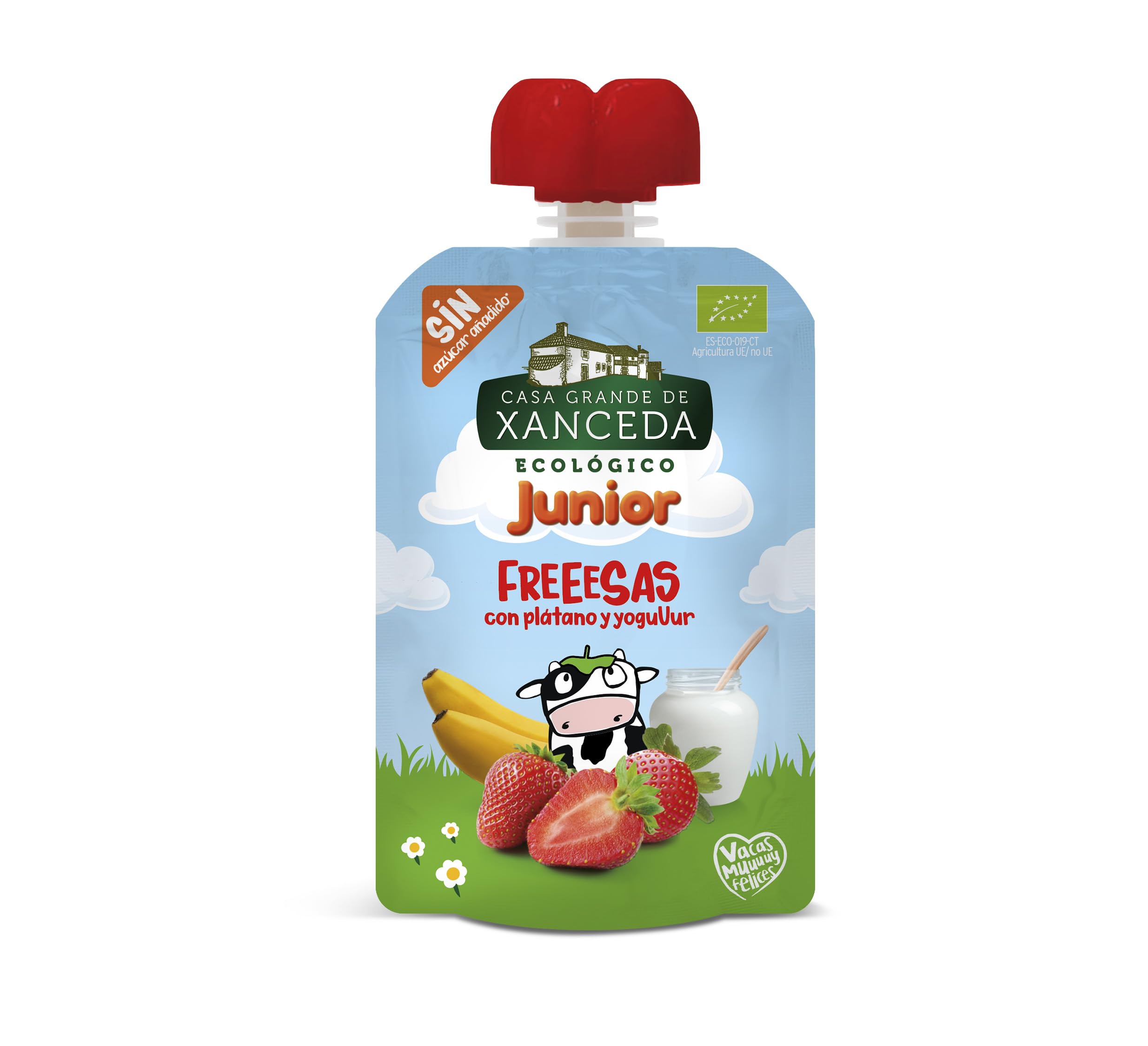 Casa Grande de Xanceda Yogur ecológico con fresas y plátano Pack 14 x 90g