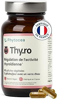 Phytocea - Complément Alimentaire, Régulation Optimale de la Thyroïde | Iode, Selenium, Zinc, Fer, Vitamines B1, B2 | L-Tyrosine, Avoine | Vegan, Extraits Végétaux BIO | Complement Fabriqué en France