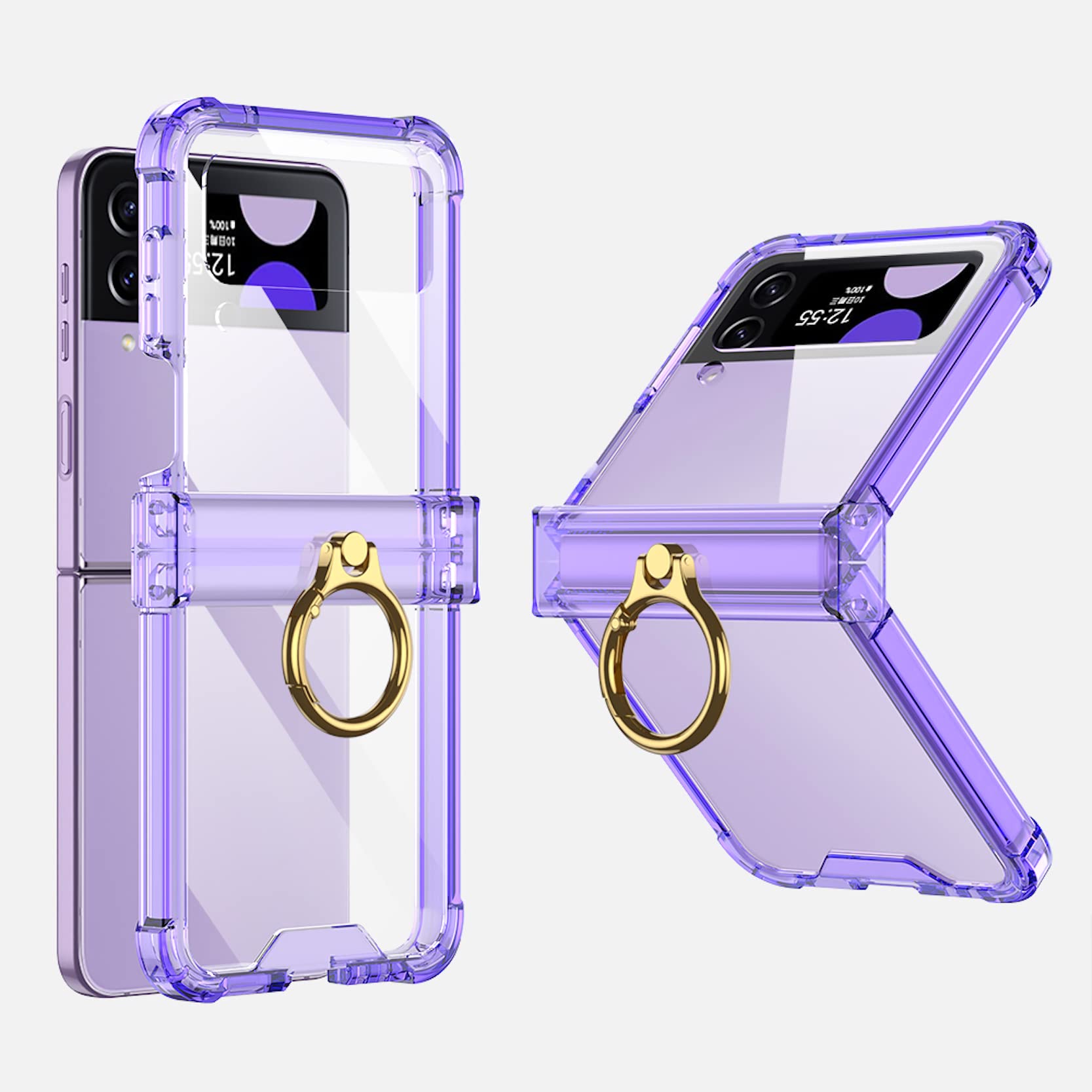 BOUNCEBACK Transparent Shockproof Hinge Cover Ring Case for Samsung Galaxy Z Flip4 5g / Galaxy Flip 4 5g Case Cover - (Clear Purple | Rubber) (B0BSVCGP9Q) Amazon Price History, Amazon Price Tracker