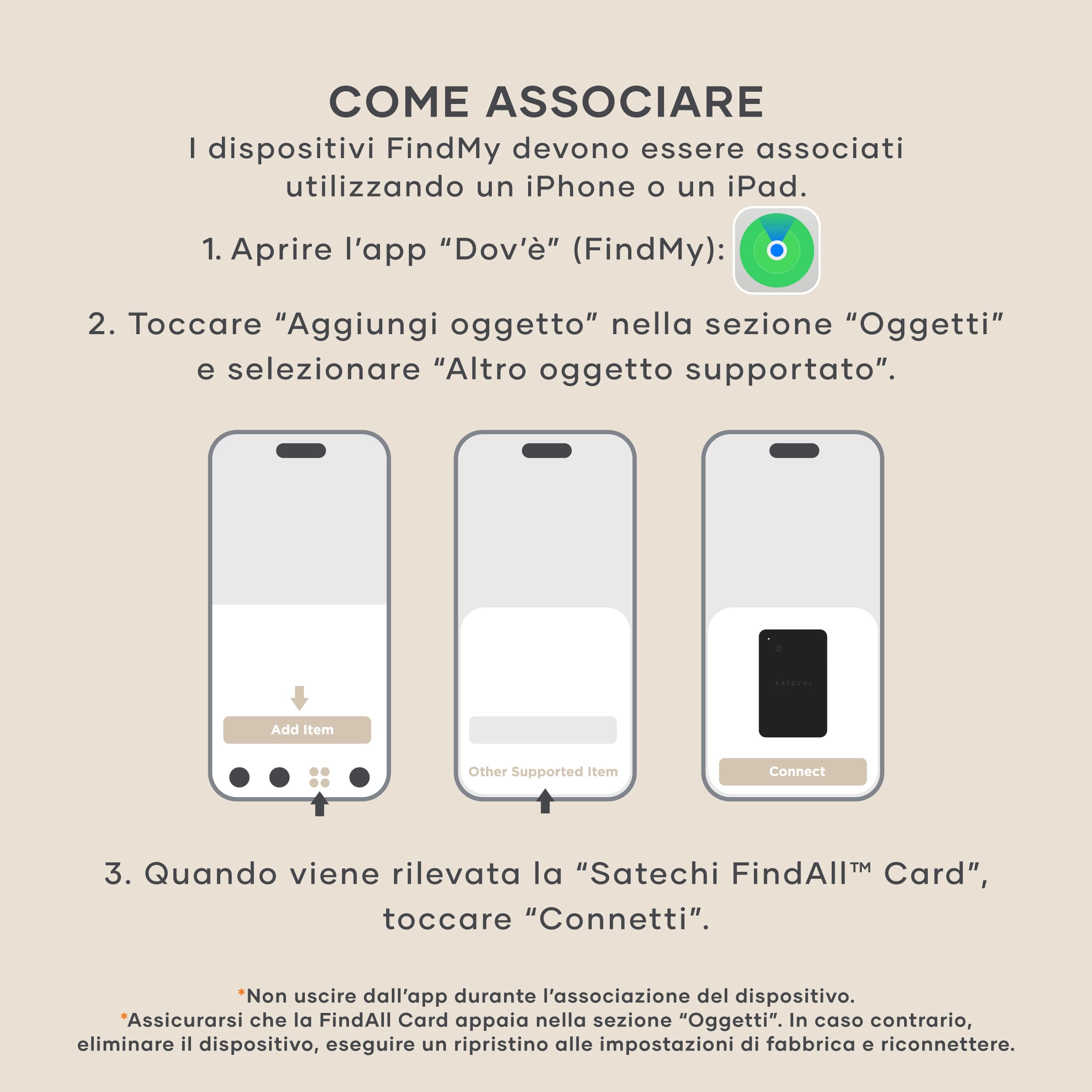 SATECHI FindAll GPS Tracker per Portafogli, Apple Find My, Beige | Localizzatore Bluetooth, ricarica wireless, avvisi di smarrimento potenti, per iPhone, iPad, Mac