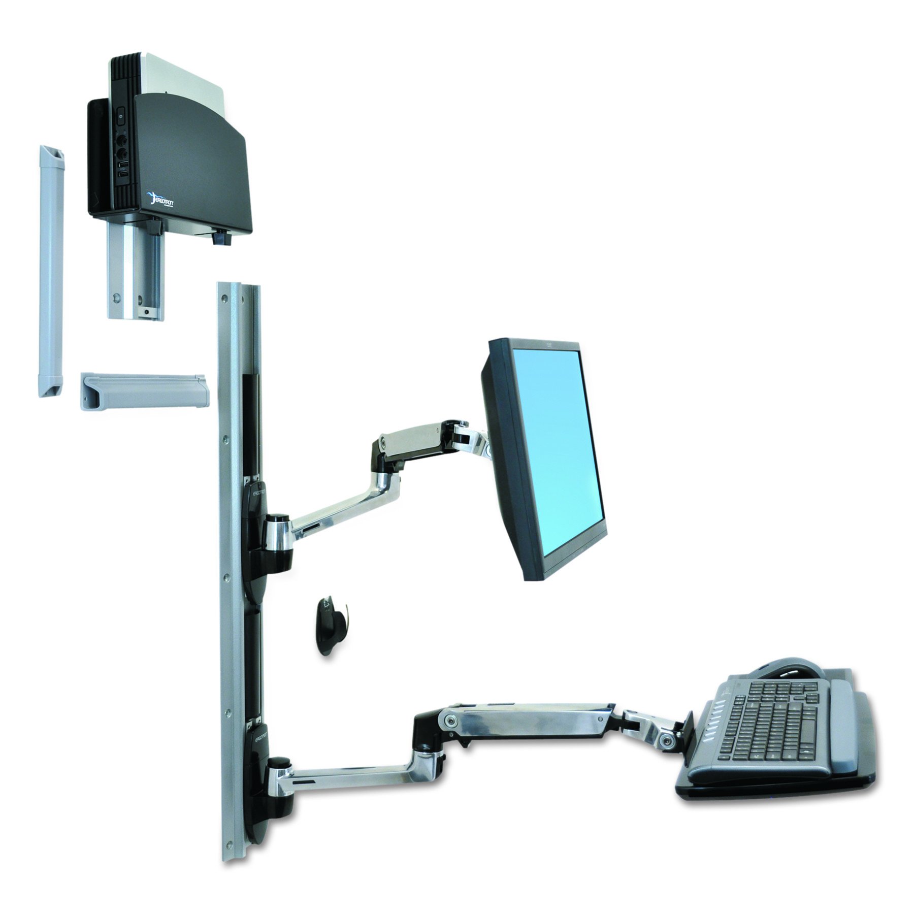 ErgotronLX Wall Mount System with CPU Holder