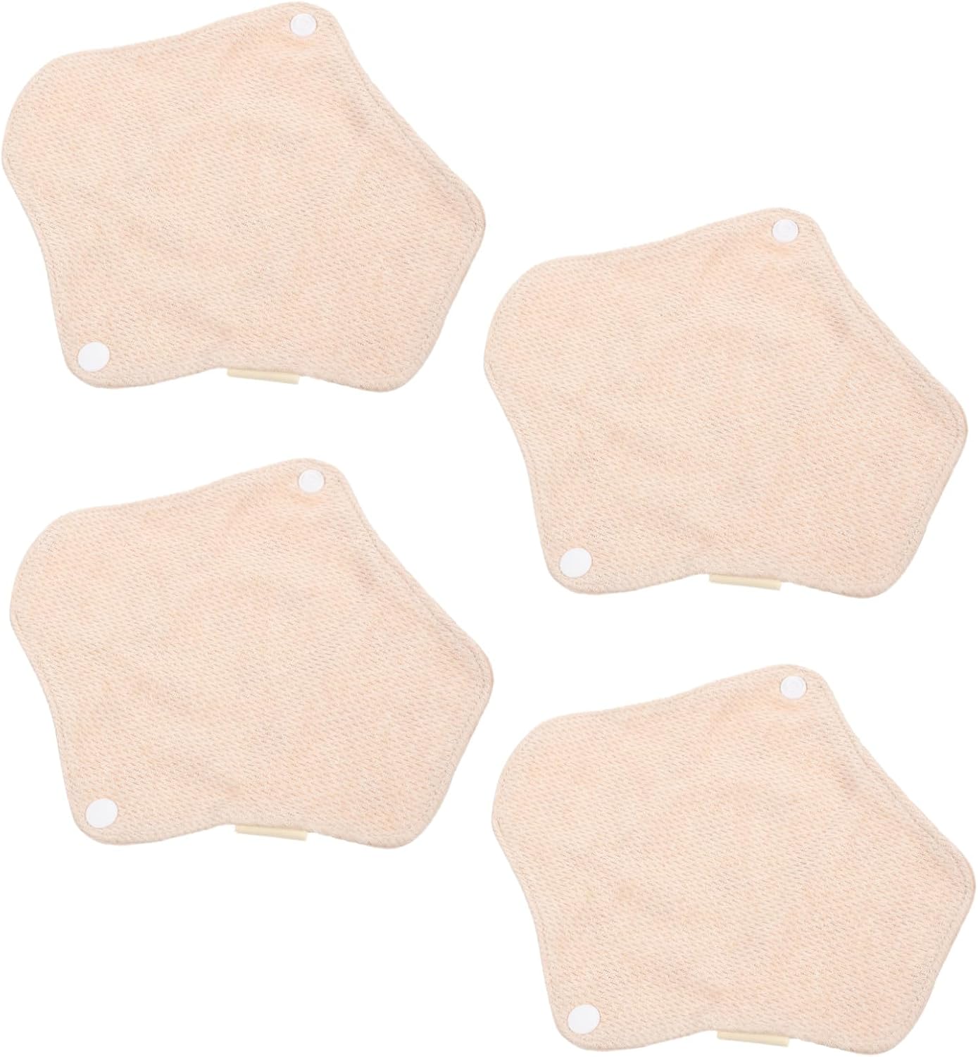 4PCS Reusable Cotton Menstrual Pads Soft Skin Friendly Sanitary Nursing Pads for Women Washable Lightweight Sanitary for Comfortable Daily Use and Postpartum Care
