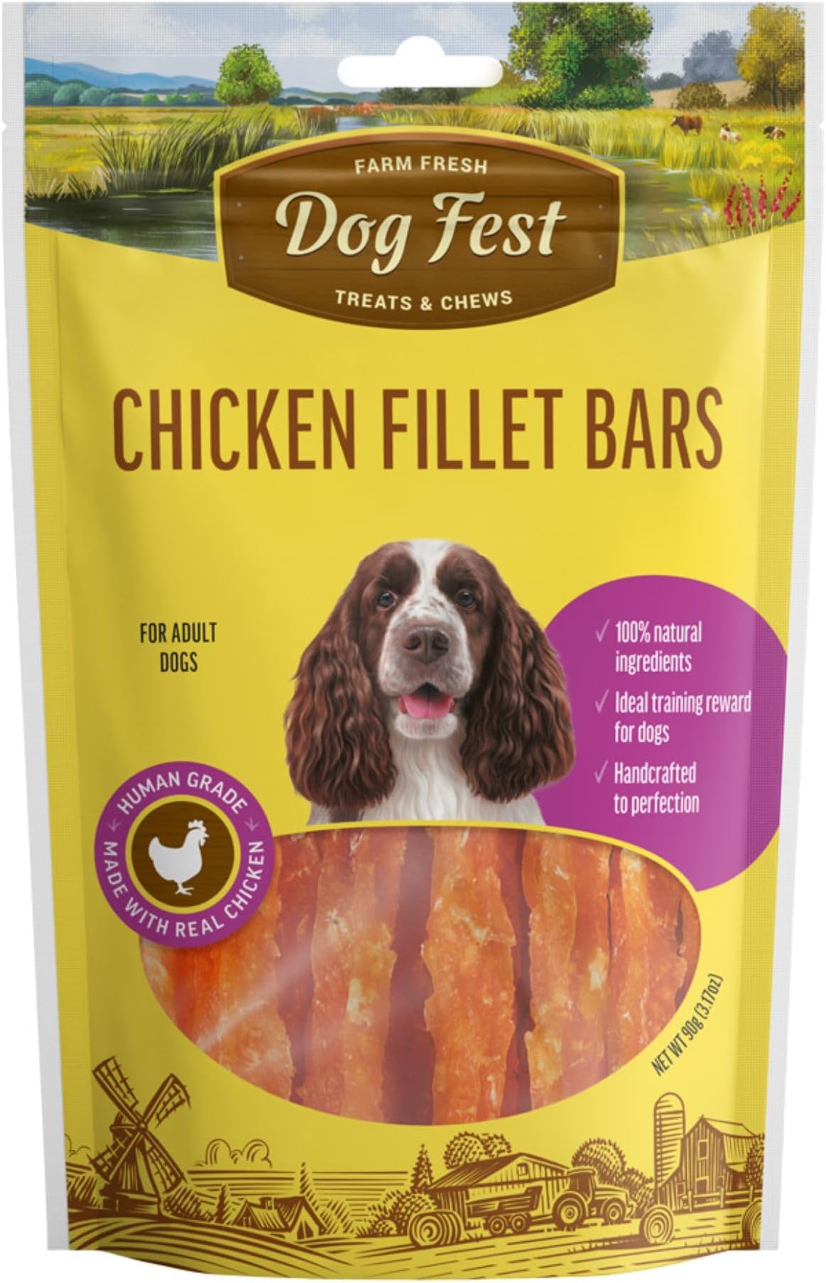 Barkbutler x Dogfest Chicken Fillet Bars|Dog Treats-90g|Made with Natural Ingredients| 0% Artificial Colors, Flavors & Preservatives | Main Ingredient is Meat | Select Grade| for All Adult Breeds