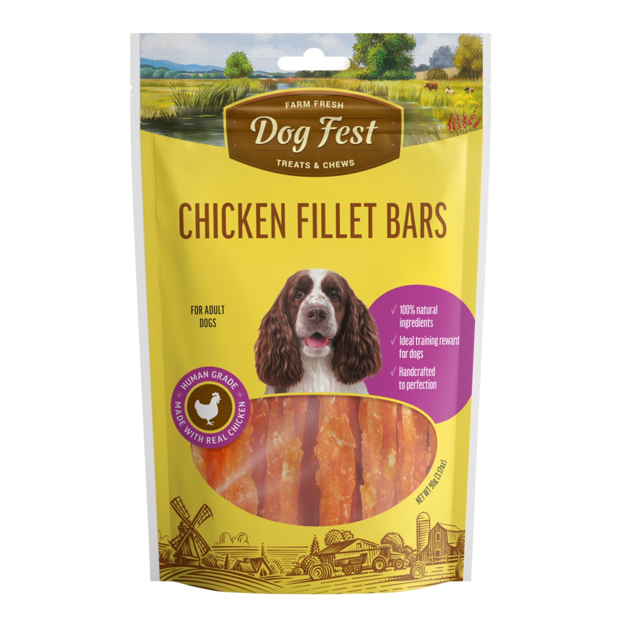 Barkbutler x Dogfest Chicken Fillet Bars|Dog Treats for Adult dog-90g|Dog Stick with 0% Artificial Colors, Flavors & Preservatives | #1 Ingredient is Meat | Human-Grade | for All Adult Breeds