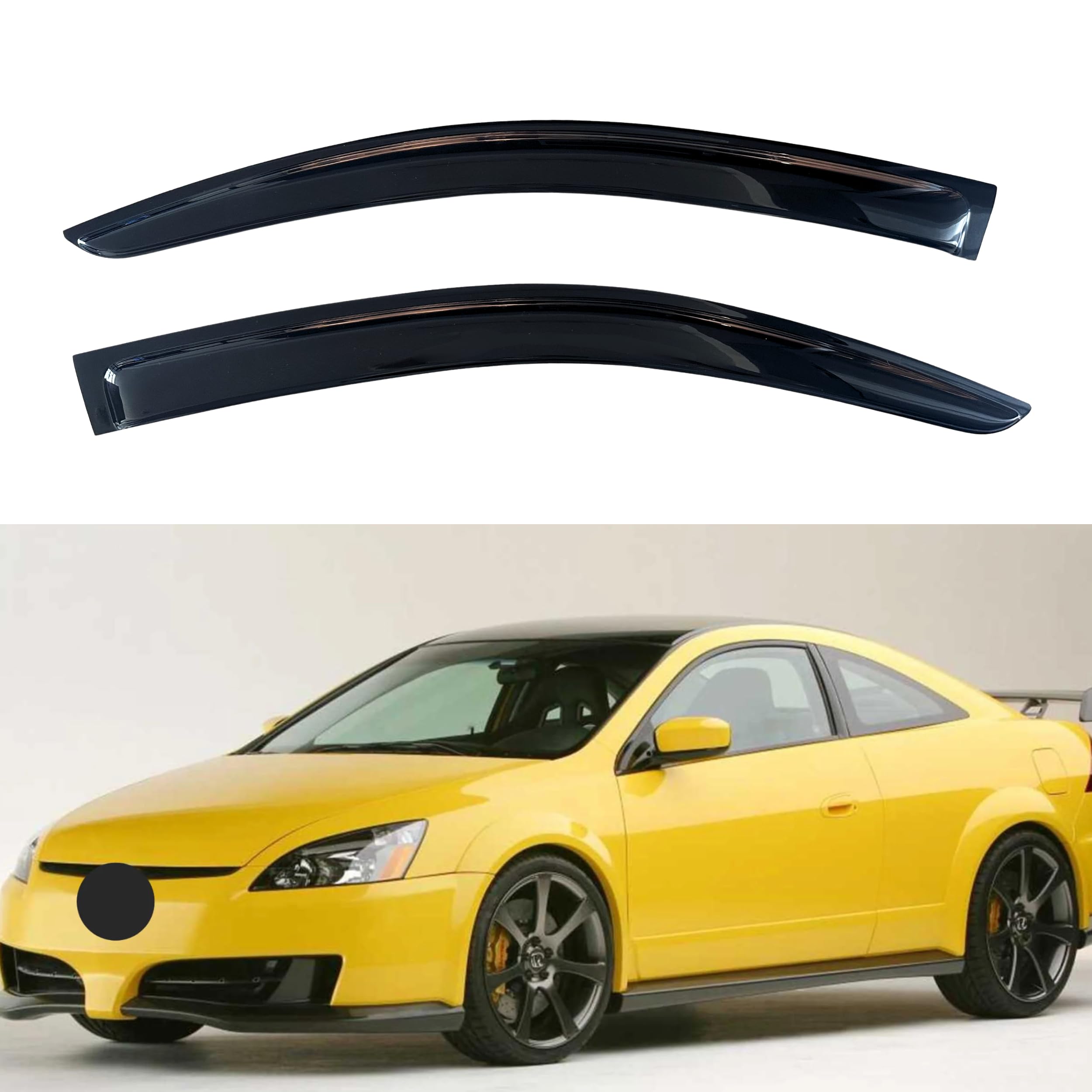 KPY Rain Guard Compatible with Honda Accord Coupe 1998-2002, 2PC Window Visor Side Window Vent Deflectors Tape-On Style, 1998 1999 2000 2001 2002
