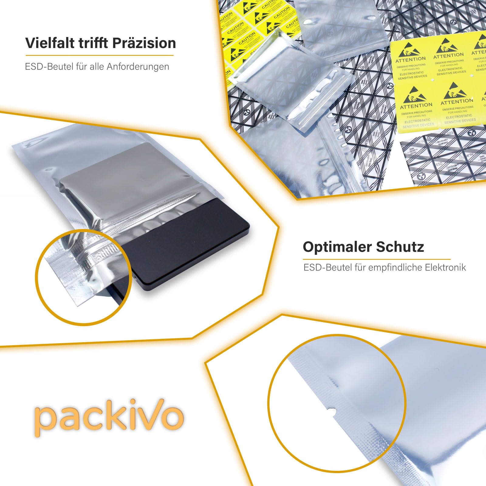 3x ESD Antistatik Verpackungs Beutel Tüte Tasche Bag 200mm X 460mm