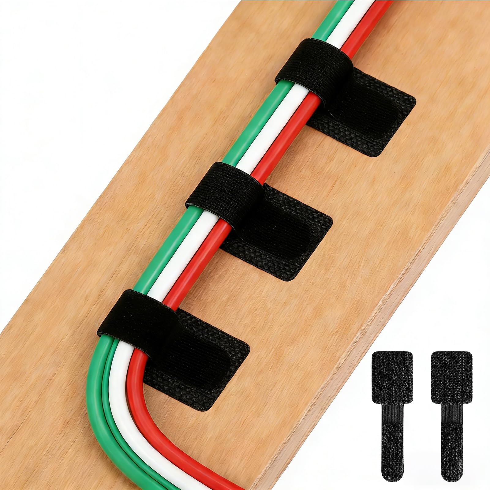 Nify 50 Pack Sticky Cable Tie Pads, Self-Adhesive Cable Straps, Black Wire Organiser for Desk, TV Unit, Router, Home Office Cable Tidy, No-Drill Peel-and-Stick Adjustable Reusable Holders