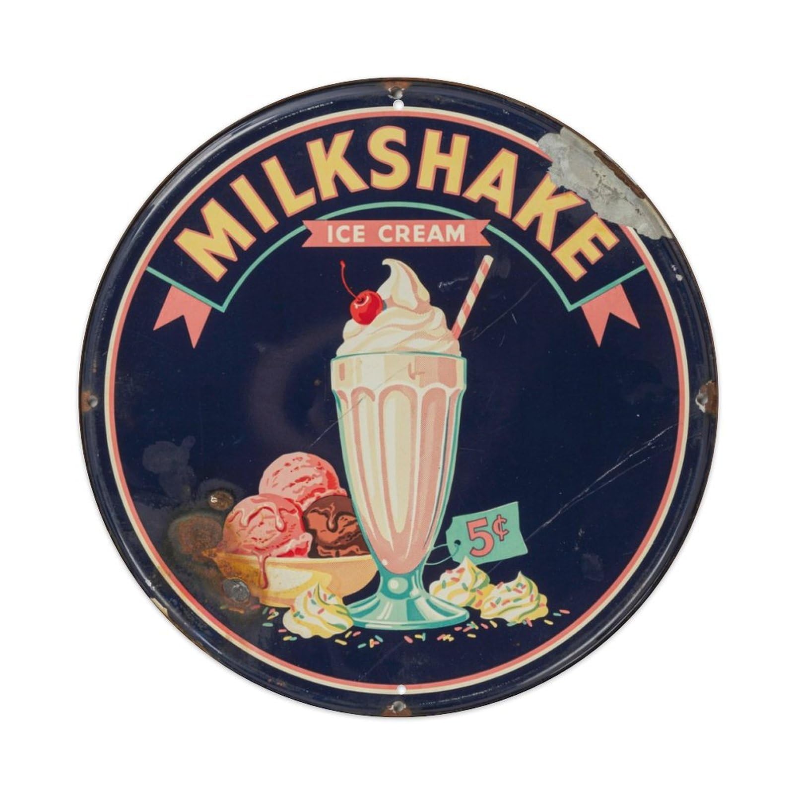 Retro-Milkshake Metal Tin Sign Plaque