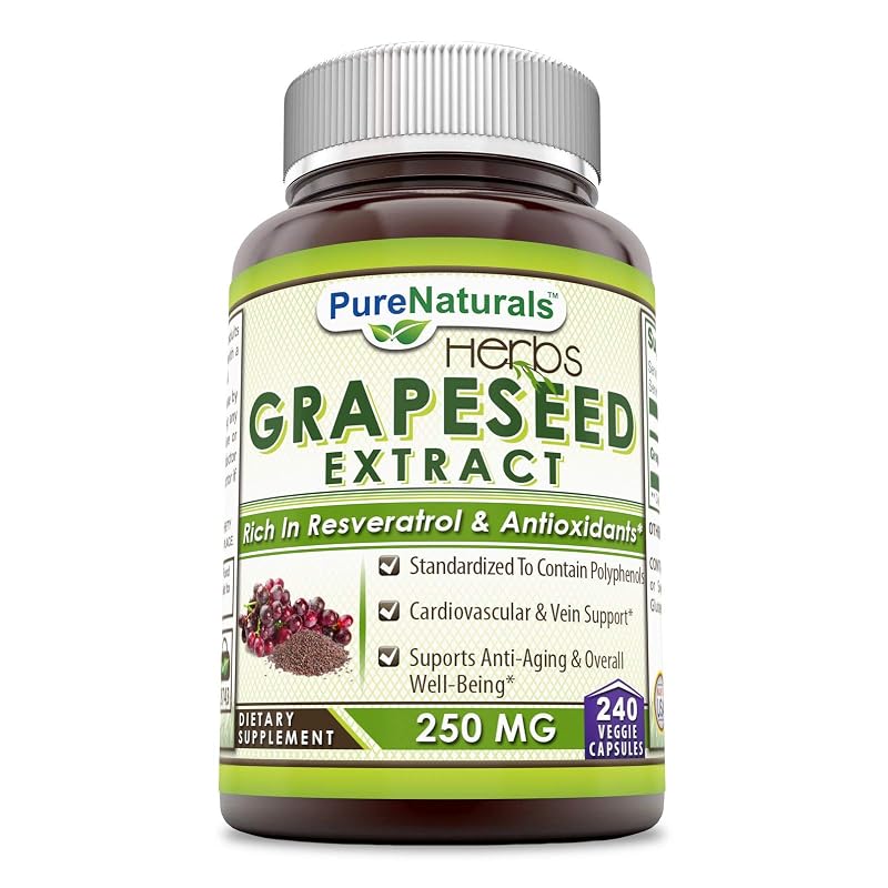 AWEHIRU Suplemento de Extrato de Semente de Uva 250 mg, 240 cápsulas vegetais
