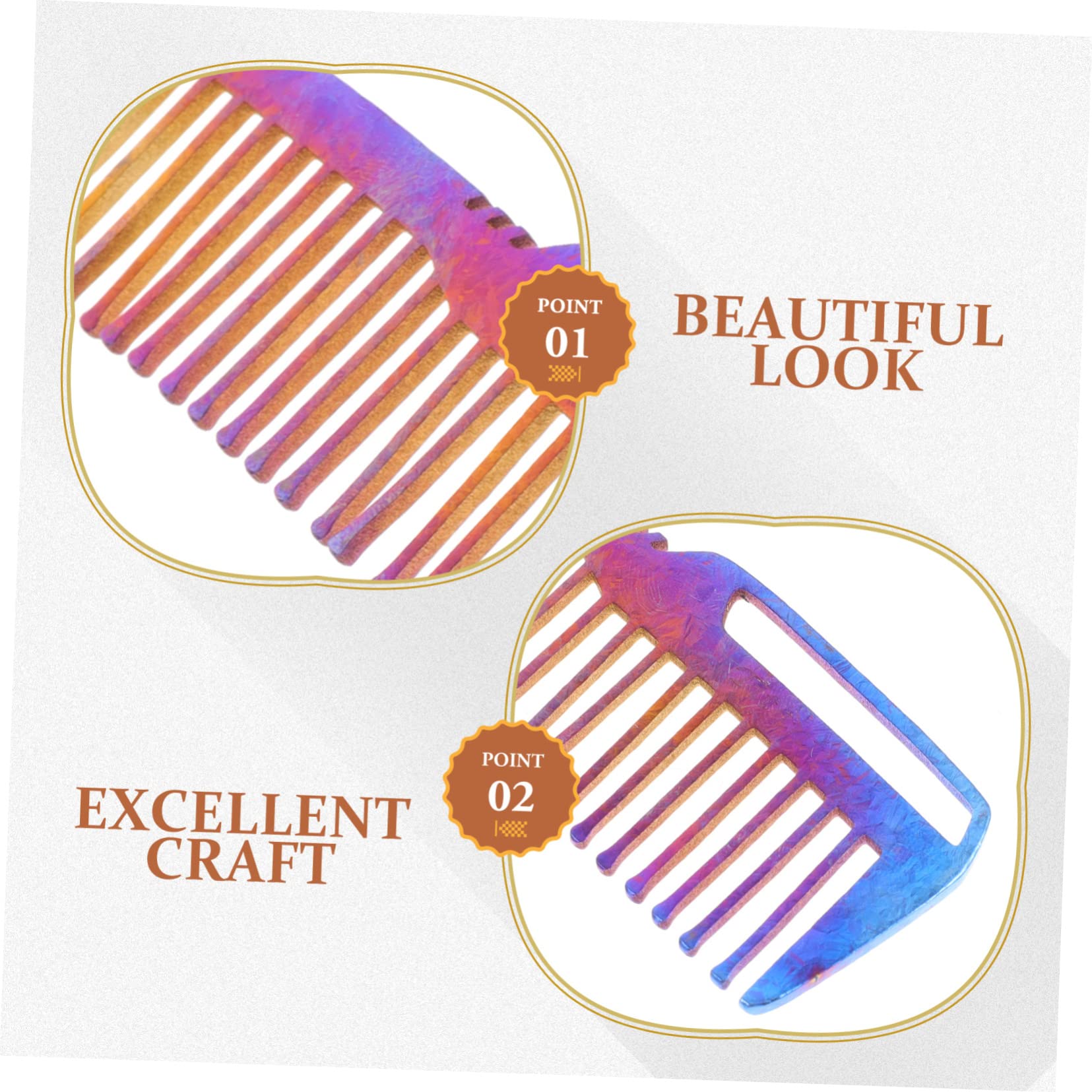 Healeved 4piezas Peine De Titanio Antiestático Para Estilismo Profesional Peine Portátil De Barbería y Salón Para Cortes y Peinados Ligero y Resistente La Corrosión