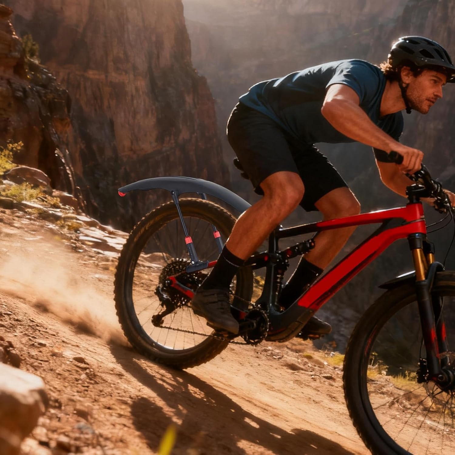 Bicycle Mudguard Set, with Lightweight Splash Guard, 44.5x7.7cm, Universal Splash Guard, Mountain Bike Fenders, Easy Quick Installation, for Road, Trail, Commute, Cycling, Biking, Outdoors