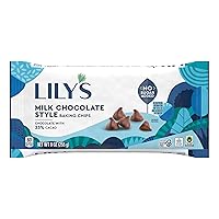 Vista 2 de LILY'S Milk Chocolate Style No Sugar Added, Baking Chips Bag, 9 oz