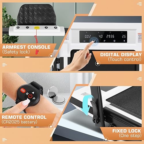 Miniatura 5 de ANCHEER 2 in 1 Folding Treadmill,Under Desk Walking Pad Treadmill, Compact Space Electric Treadmill for Home Office with LED Touch Screen  0.5-4MPH