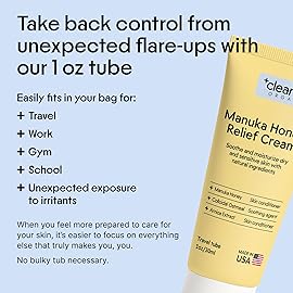 Clearbody Organics Manuka Honey Cream for Eczema & Dry Skin - Manuka Honey Ointment - Colloidal Oatmeal, Aloe & Natural Ingredients - Fast Relief Lotion for Reactive Skin - No Greasy Residue - 1 oz